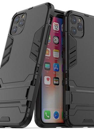 Чехол fiji hybrid для apple iphone 12 pro max бампер с подставкой черный