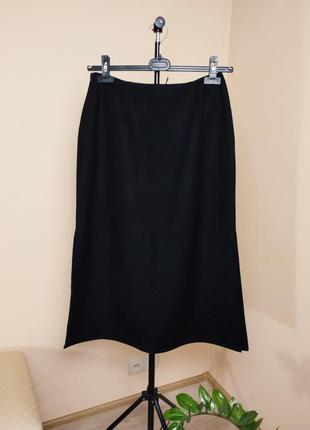 Anna marchetti италия прямая шерстяная юбка с разрезами6 фото