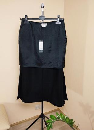 Anna marchetti италия прямая шерстяная юбка с разрезами9 фото