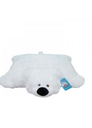Іграшка-подушка ведмедик білий 55 см, м'яка іграшка, декоративна подушка, є інші кольори. украина.