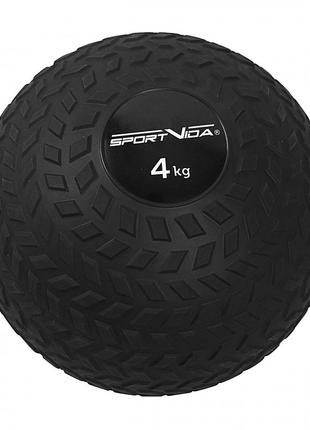 Слембол (медичний м'яч) для кросфіту sportvida slam ball 4 кг sv-hk0346 black poland