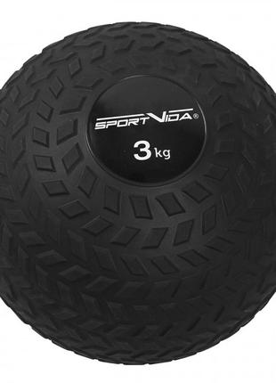 Слэмбол (медицинский мяч) для кроссфита sportvida slam ball 3 кг sv-hk0345 black poland