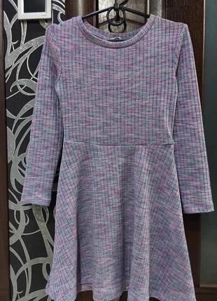 Платье в крупный рубчик george лавандово-бирюзовый меланж 6-7 лет
