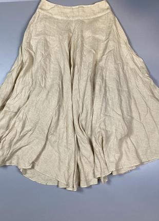 Женская объемная льняная юбка макси 120 lino2 фото
