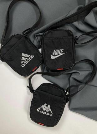 Сумка месенджер маленька через плече маленька спортивна сітка найк nike (унісекс) молодіжна