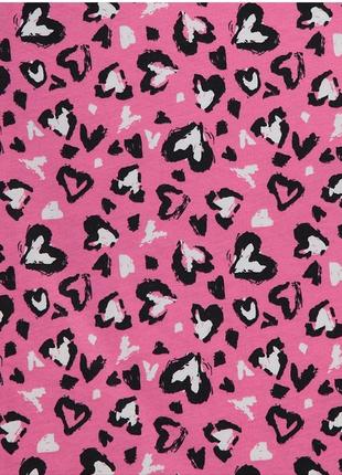 Пижама сердечки леопард черная розовая7 фото