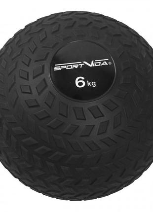 Слембол (медичний м'яч) для кросфіту sportvida slam ball 6 кг sv-hk0348 black poland