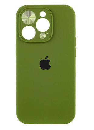 Чохол для iphone 13 pro silicone case camera protection (хакі)