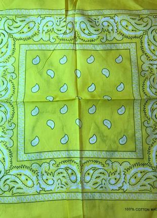 Бандана желтая платок пейсли2 фото