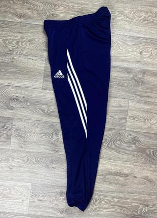 Adidas штаны m размер спортивные на манжете синие оригинал8 фото