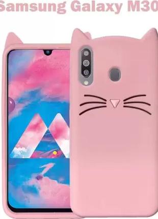 3d чохол для samsung galaxy m30 (sm-m305f) / a40s (sm-a3050) котик з вушками і вусиками