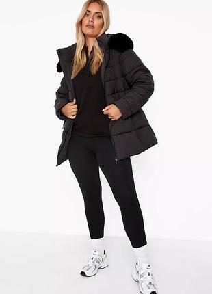 Тепла куртка пуховик пуффер з ремінцем і хутром с ремнем и мехом горнолыжная