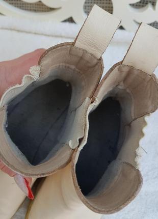 Кремовые зимние челси ботинки сапожки ботильоны теплые кожа 385 фото