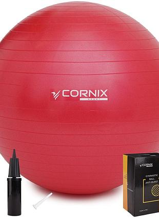 М'яч для фітнесу (фітбол) cornix 75 см anti-burst xr-0028 red poland