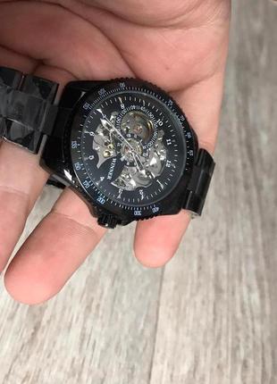 Стильний чоловічий механічний наручний годинник winner, оригінальний годинник для чоловіків з прозорим механізмом8 фото