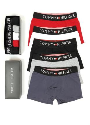 Мужское нижнее белье набор 5шт tommy hilfiger. комплект трусов мужских в коробке на подарок томми хилфигер8 фото