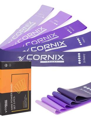 Гумки для фітнесу cornix mini power band набір 5 шт 1-20 кг xr-0253