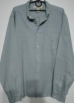 Xl 52 сост нов h&m рубашка джинсовая мужская голубая casual кэжуал zxc