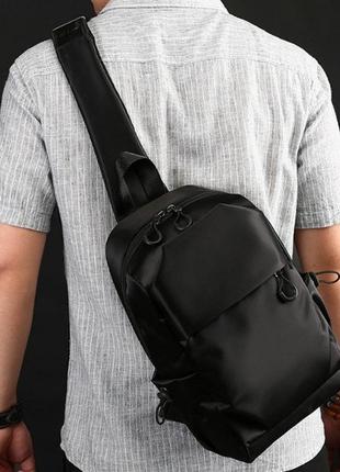 Мужская городская сумка бананка на грудь, модная нагрудная сумка рюкзак для мужчин3 фото