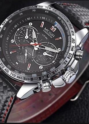 Якісний чоловічий наручний годинник megir, стильний кварцовий годинник для чоловіків