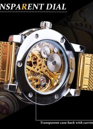 Женские стильные механические часы forsining с камнями, наручные часы для девушки с открытым механизмом6 фото