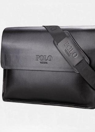 Мужская офисная сумка для документов polo, качественный деловой портфель для мужчин поло, коричневый6 фото