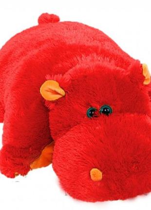 Іграшка-подушка, м'яка іграшка, декоративна подушка бегемот 55 см, персик, інші кольори. україна2 фото
