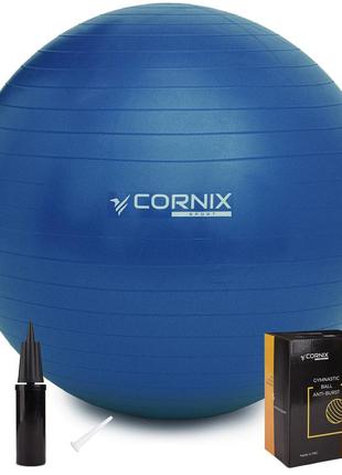 М'яч для фітнесу (фітбол) cornix 85 см anti-burst xr-0249 blue poland