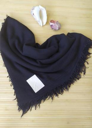 Большой черный платок/ шарф/ фактурная мыдокровикоза италия2 фото