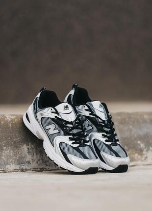 Мужские кроссовки new balance 530 black white 42