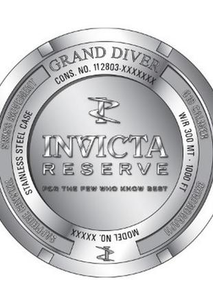 Мужские часы invicta 45359 reserve grand diver 0.04 carat diamond4 фото