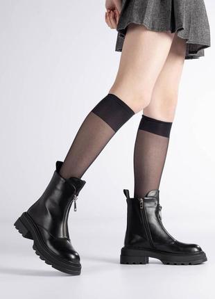 Женские демисезонные ботинки из экокожи на флисе parata черные 39 38 37 36
