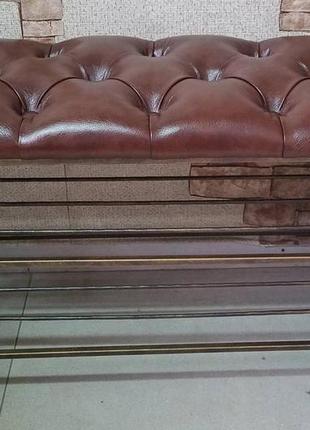 Банкетка, полка для обуви с мягким сиденьем ретро 80-2