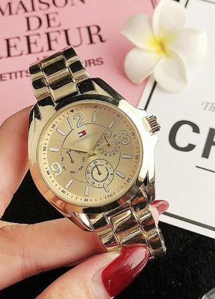 Жіночий наручний годинник томмі халфайгер, металевий годинник на руку tommy hilfiger для дівчат