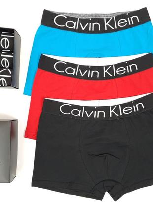 Чоловічі труси в коробці 3шт calvin klein. комплекти чоловічої білизни кельвін кляйн. чоловічі труси-боксери 3шт5 фото