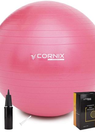 Мяч для фитнеса (фитбол) cornix 55 см anti-burst xr-0017 pink