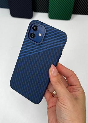 Чохол для iphone carbon magsafe blue-blue