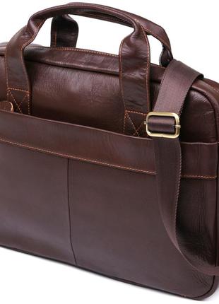 Стильна шкіряна сумка для ноутбука vintage 20681 коричневий