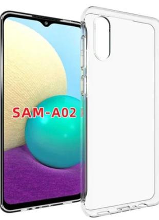 Силиконовый прозрачный чехол для samsung galaxy a02 (sm-a022) / m02 (sm-m022f)