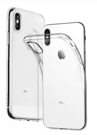 Прозрачный силиконовый чехол для iphone x/xs