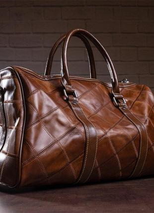 Дорожно-спортивная сумка vintage 14752 коричневая3 фото