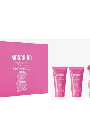 Подарунковий набір moschino toy 2 bubble gum туалетна вода 50 ml гель для душу 50 ml, молочко для тіла 50 ml