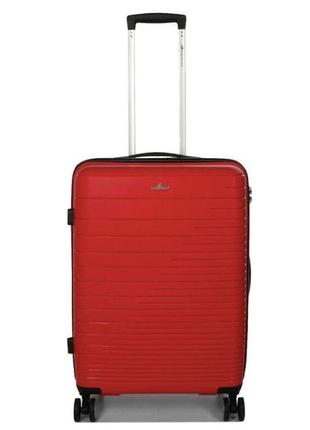 Дорожный средний женский чемодан на 4 колесиках madisson чемодан полипропилен размера м цвет красный
