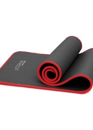 Коврик спортивный cornix nbr 183 x 61 x 1 cм для йоги и фитнеса xr-0094 black/red3 фото