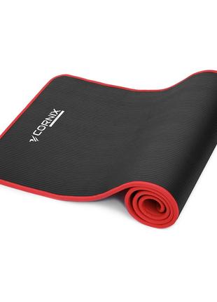 Коврик спортивный cornix nbr 183 x 61 x 1 cм для йоги и фитнеса xr-0094 black/red2 фото