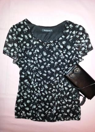 Легкая блуза жатый шифон.колье. bonmarche