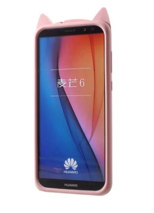 3d чохол для huawei mate 10 lite котик з вушками і вусиками3 фото