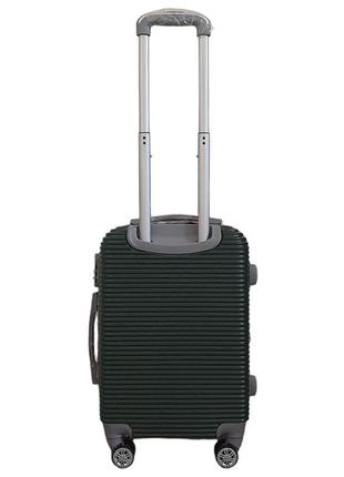 Пластиковый прочный дорожный чемодан на колесиках carbon 147 s цвет хаки чемоданчик на 4 колесах маленький s3 фото
