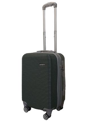 Пластиковый прочный дорожный чемодан на колесиках carbon 147 s цвет хаки чемоданчик на 4 колесах маленький s2 фото