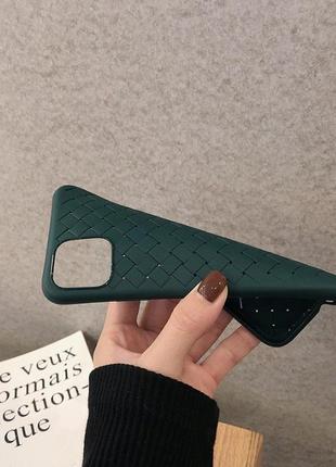 Чехол-накладка silicone weaving case для iphone 11 pro green6 фото